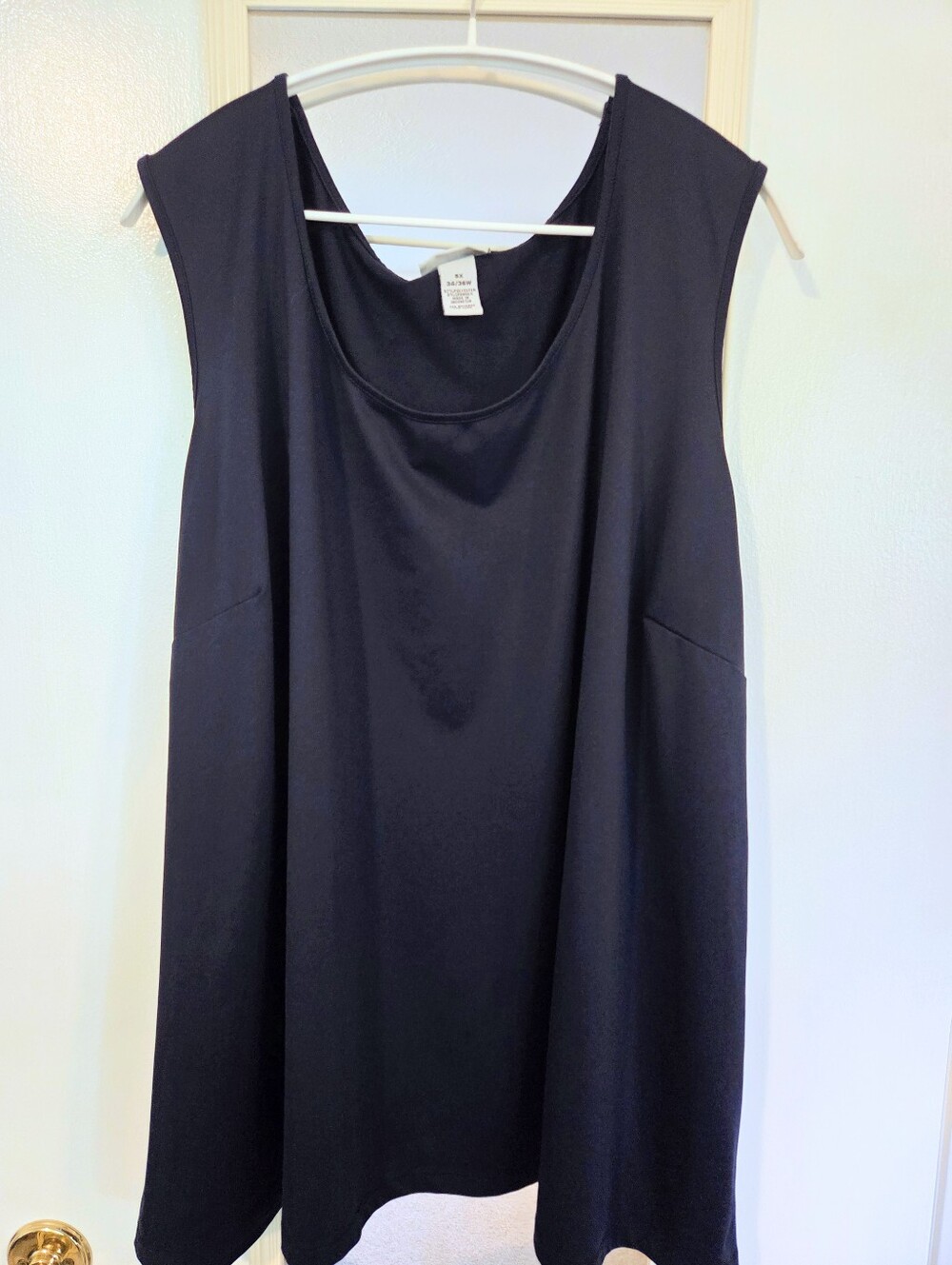 Catherines Plus Size 5x Sleeveless Black A-Line Tunic Top